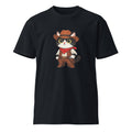 Navy premium T-shirt with a cowboy black-and-white cat graphic